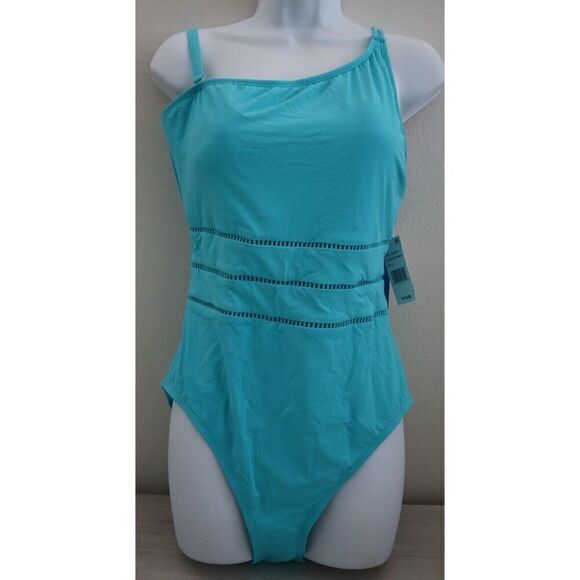 Bleu Rod Beattie Women Sz 14 Blue Behind The Seams One Piece Swimsuit - Picture 3 of 14